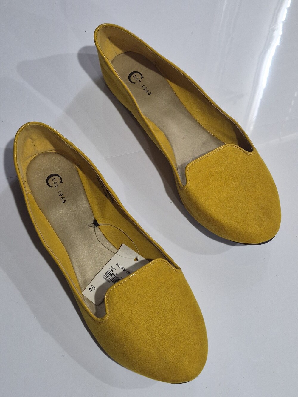 C Est. 1946 Classic Women's Split-Toe Flats in Mustard Yellow